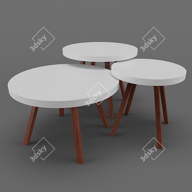 Xochitl Coffee Table Set 3D model image 1