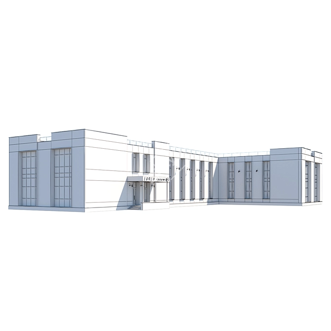 Modern Concrete and Composite Office 3D model image 3