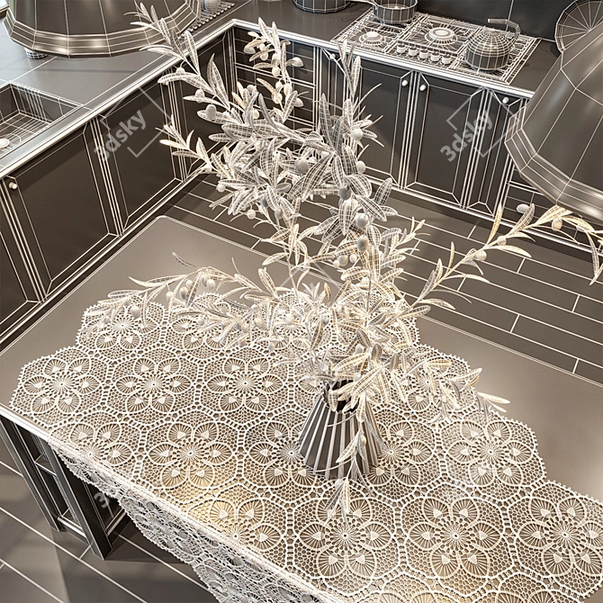 Elegant Crystal Palace Kitchen 3D model image 3