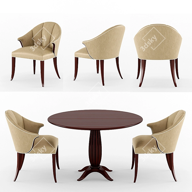 Classic French-inspired Furniture Set 3D model image 1