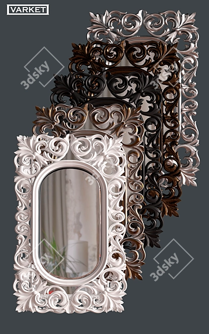 Elegant Fiore Mirror 3D model image 2