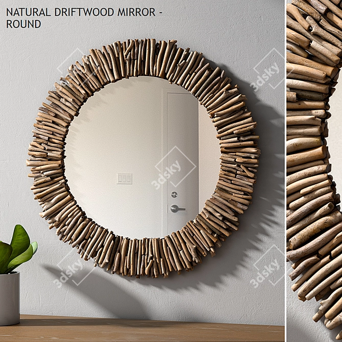 Driftwood Mirror - Natural Beauty 3D model image 1