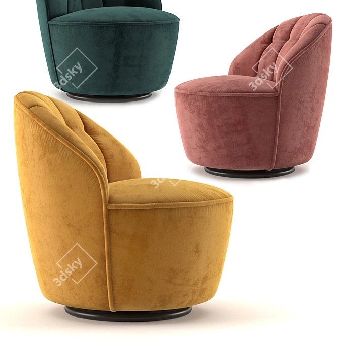 Elegant Margot Accent Chair - Swivel Base 3D model image 1
