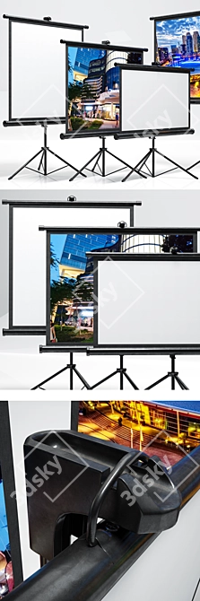 Versatile Projector Screens: 4 Types & Easy Installation 3D model image 2