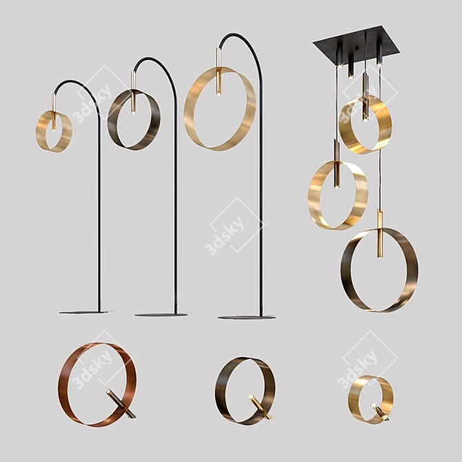 Title: RIFLESSI LED LOOP Collection - Stunning Fixture Set 3D model image 2