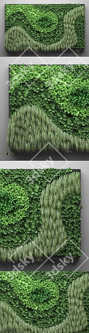 Vertical Green Wall Garden - 18 Modules 3D model image 2