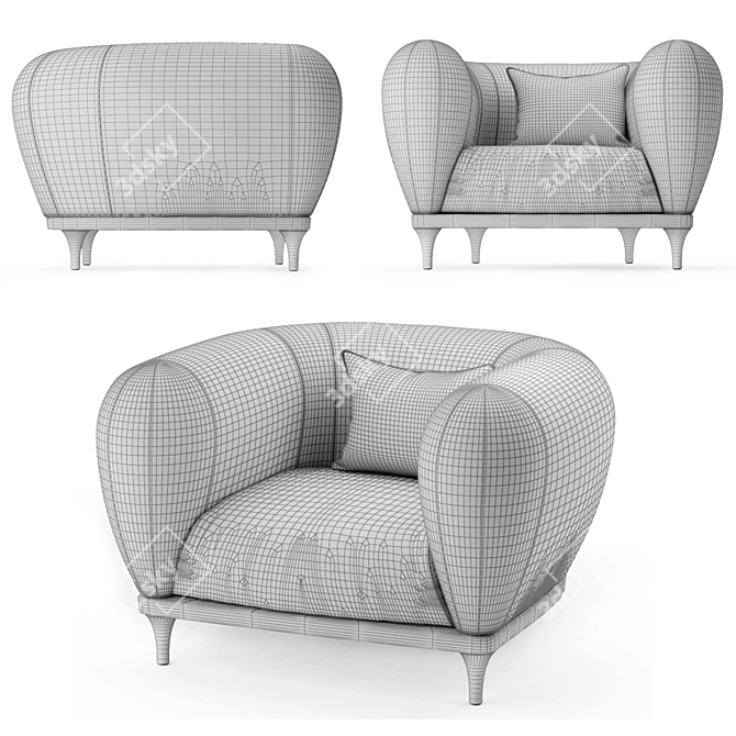 Montgolfiere Armchair: Elegant and stylish! 3D model image 3