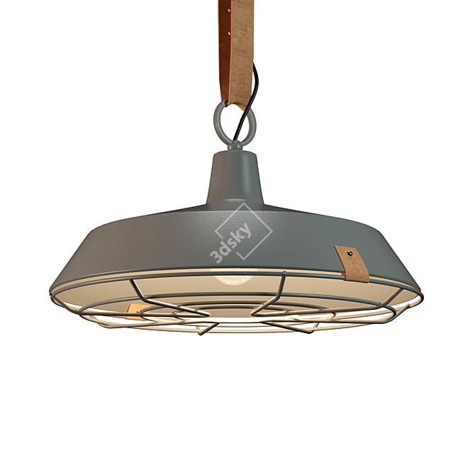 Vintage Industrial Pendant Light 3D model image 1