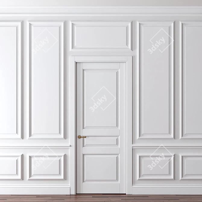 Elegant Wall Moulding: 3DMax 2013, Obj, V-Ray 3D model image 1