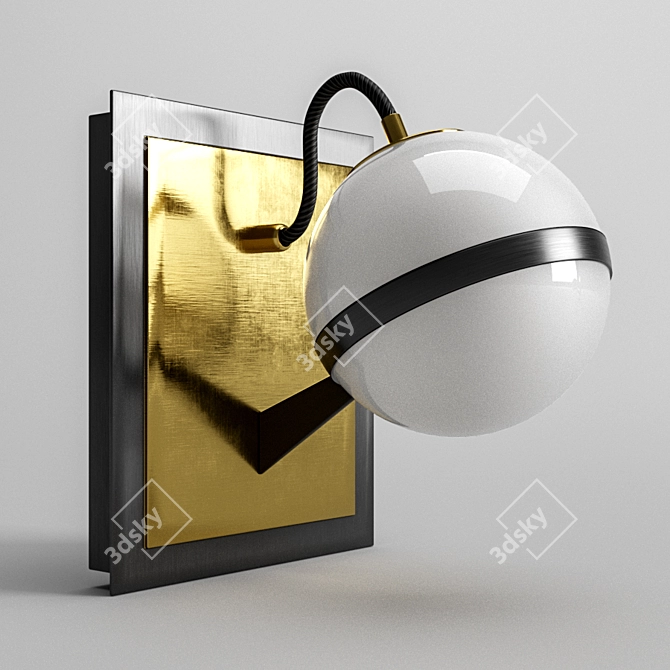 Elegant Glass Ball Wall Sconce 3D model image 1