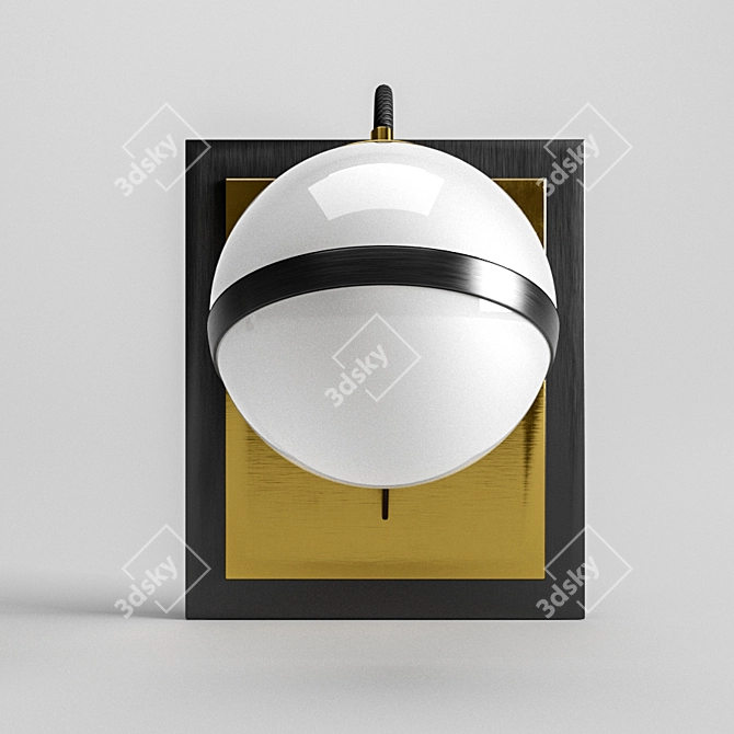 Elegant Glass Ball Wall Sconce 3D model image 2