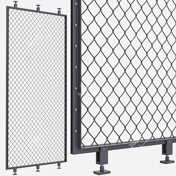 Modular Rabitz Mesh Panel 3D model image 1