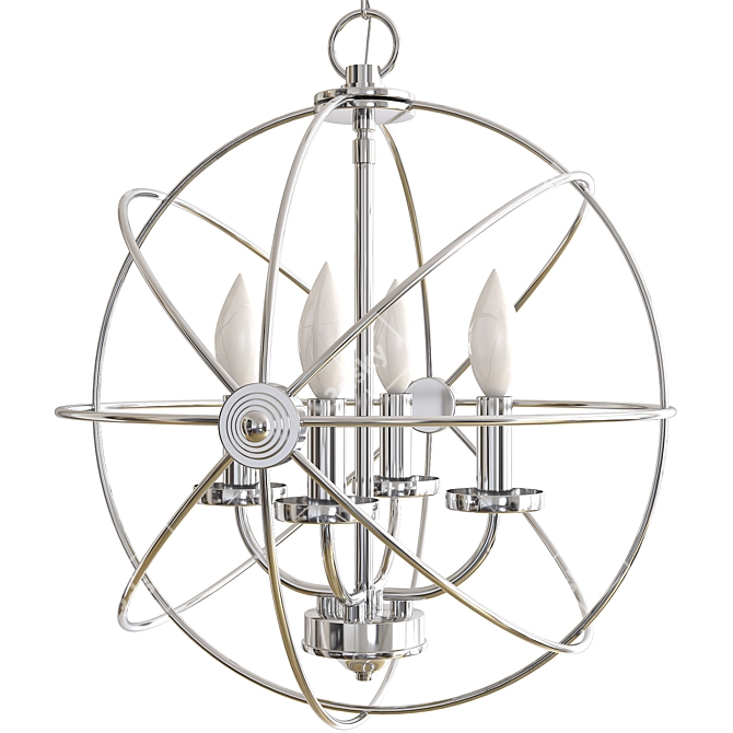 Elegant Crystal Chandelier 3D model image 2