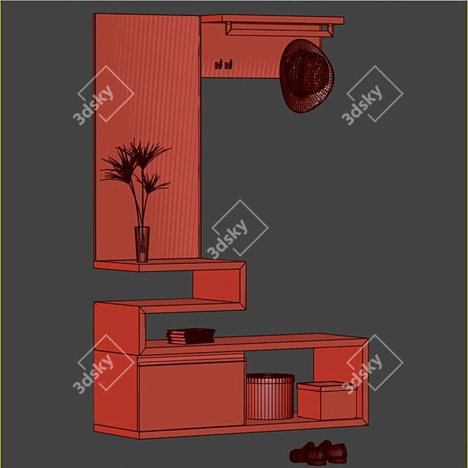 Ready-to-use Hall Furniture 3D model image 3