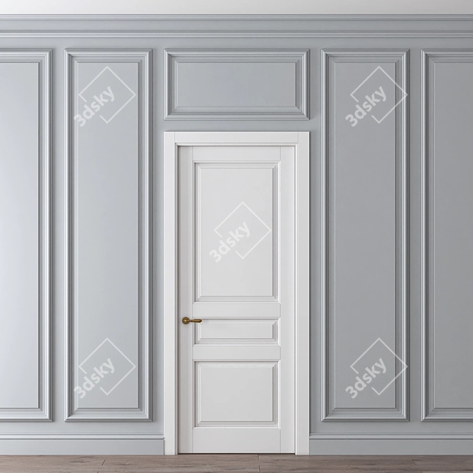 Elegant Wall Moulding: Perfect for 3D Design 3D model image 1