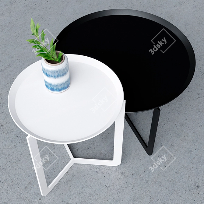 Modern Metal Side Table 3D model image 2