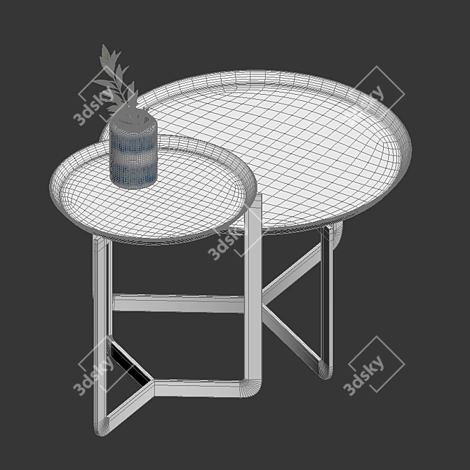 Modern Metal Side Table 3D model image 3