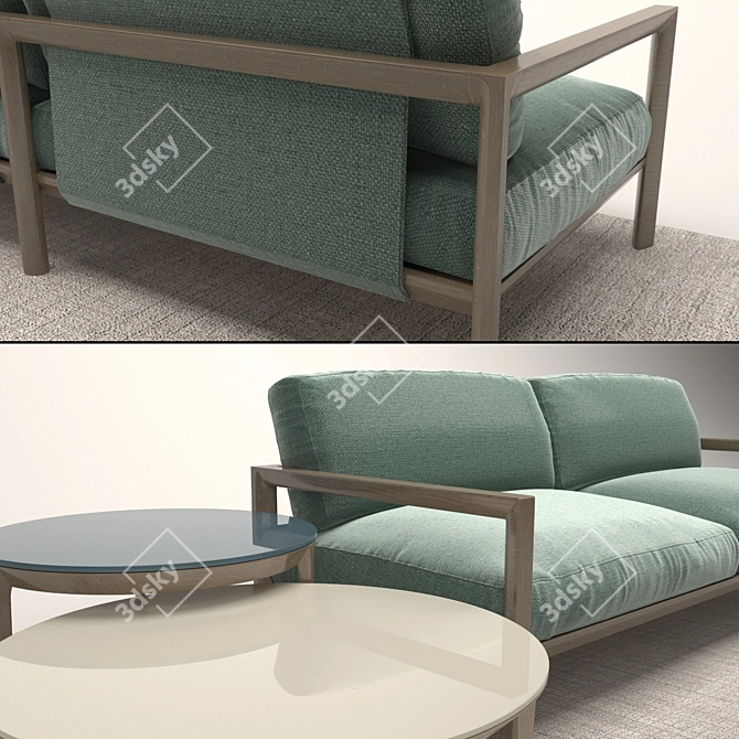 Elegant Linf Sofa & Etoile Side Table 3D model image 3