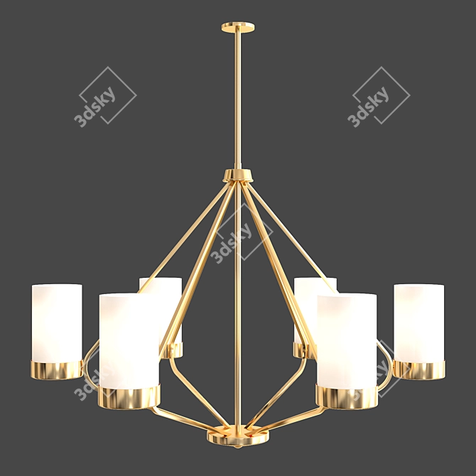 Modern Indigo Chandelier 3D model image 1