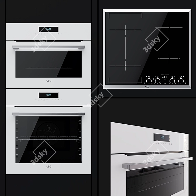 AEG BCR742350W: Efficient Cooking Delight 3D model image 1