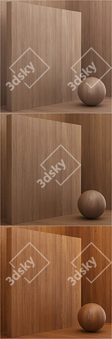 Seamless Wood Veneer Set - 5 Tones 3D model image 3