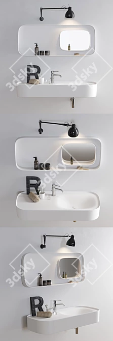 Elegant Corian Washbasin: Fonte 3D model image 2