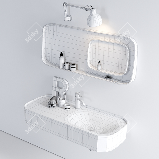 Elegant Corian Washbasin: Fonte 3D model image 3