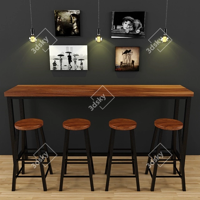 Dine-In Dream: Complete Restaurant Setup 3D model image 1