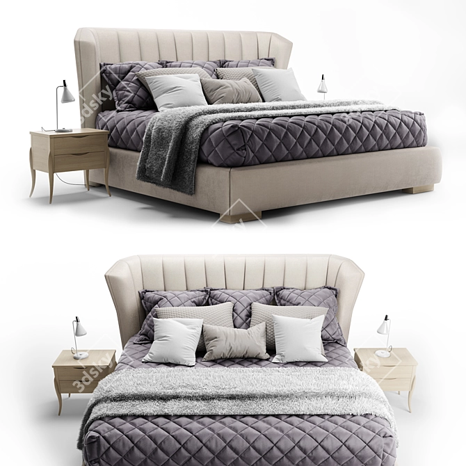 Fratelli Barri Rimini Bed: Italian Elegance for Your Bedroom 3D model image 1