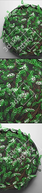 Monstera Vertical Garden Module: Green Wall Décor 3D model image 2