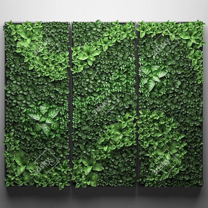 Green Wall Vertical Garden Module 3D model image 1
