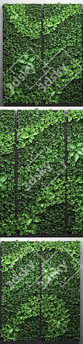 Green Wall Vertical Garden Module 3D model image 2