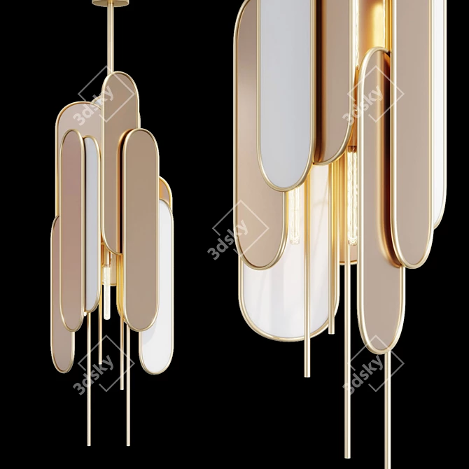 Crystal Love: Rose Quartz Suspension Lamp 3D model image 1