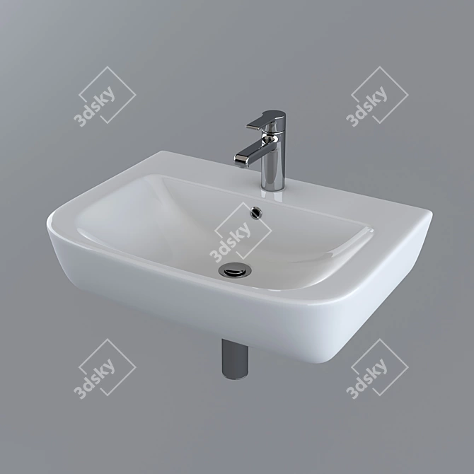 Urban Elegance Wall Basin 3D model image 1