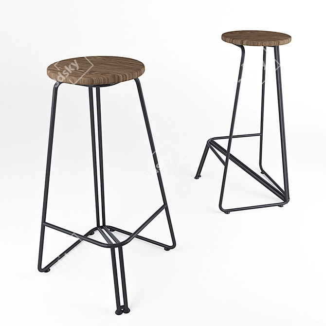 Modern Stingray Bar Stool 3D model image 1