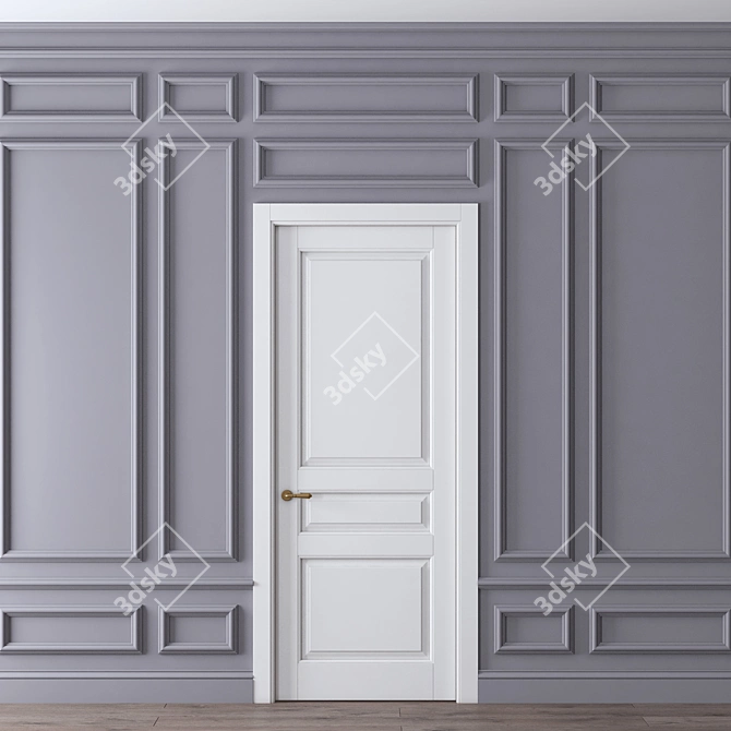 Elegant Wall Moulding: Enhance Your Space 3D model image 1