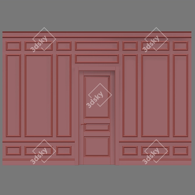 Elegant Wall Moulding: Enhance Your Space 3D model image 2