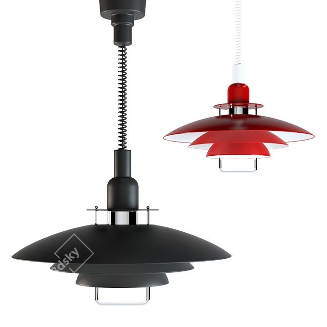 Belid Primus II: Retro-inspired Pendant Light 3D model image 1