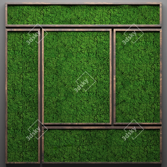 Natural Green Wall: Stabilized Moss 3D model image 1