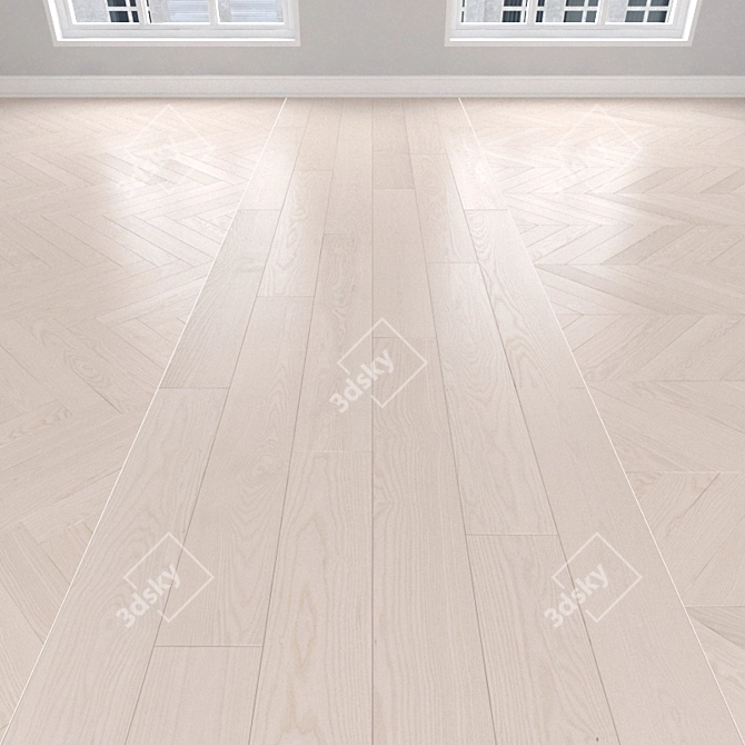 Title: Ash Parquet Collection: Herringbone, Linear, Chevron 3D model image 1