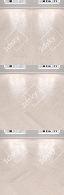 Title: Ash Parquet Collection: Herringbone, Linear, Chevron 3D model image 2