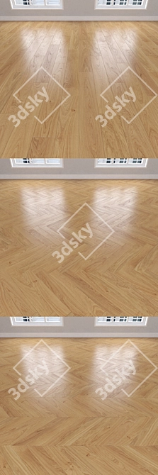 Parquet Oak: Herringbone, Linear & Chevron 3D model image 2