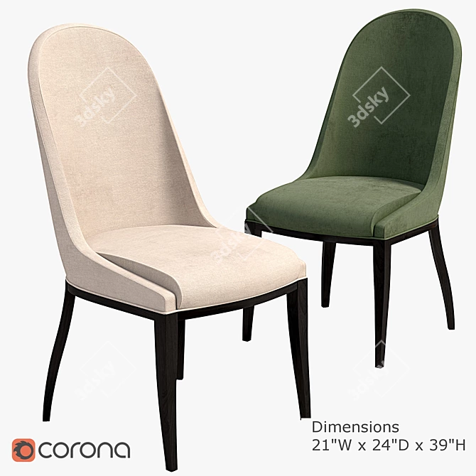 Sullivan Modern Side Chair 3D model image 1