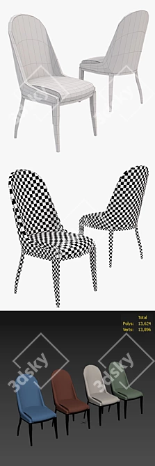 Sullivan Modern Side Chair 3D model image 3