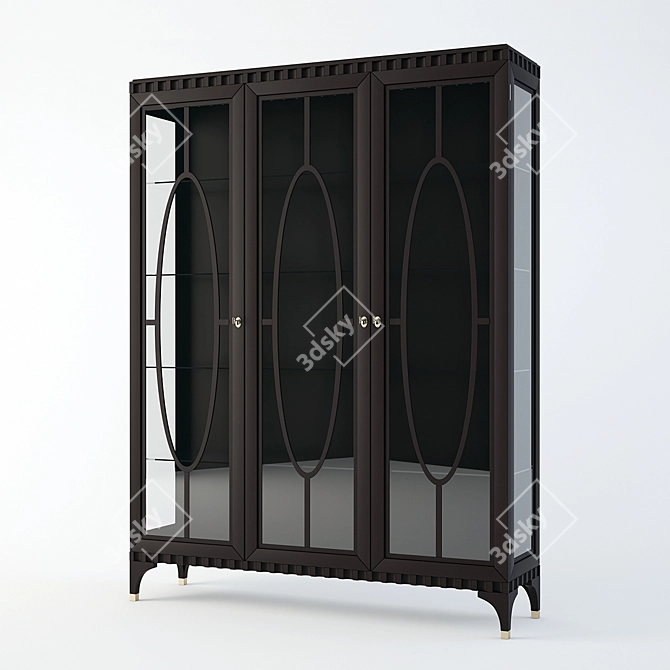 Elegant Glass Cupboard: SevenSedie Ellipse 3D model image 1