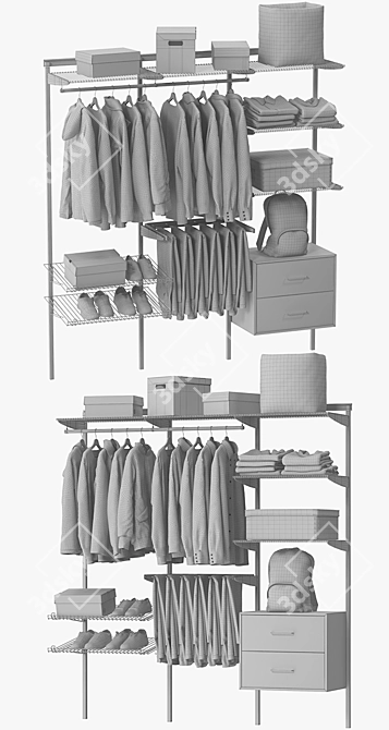 Sleek Clothing Storage Solution 3D model image 3