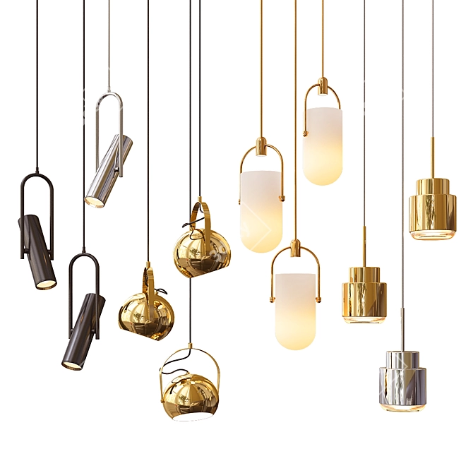 Exclusive Quatro Pendant Lights 3D model image 1