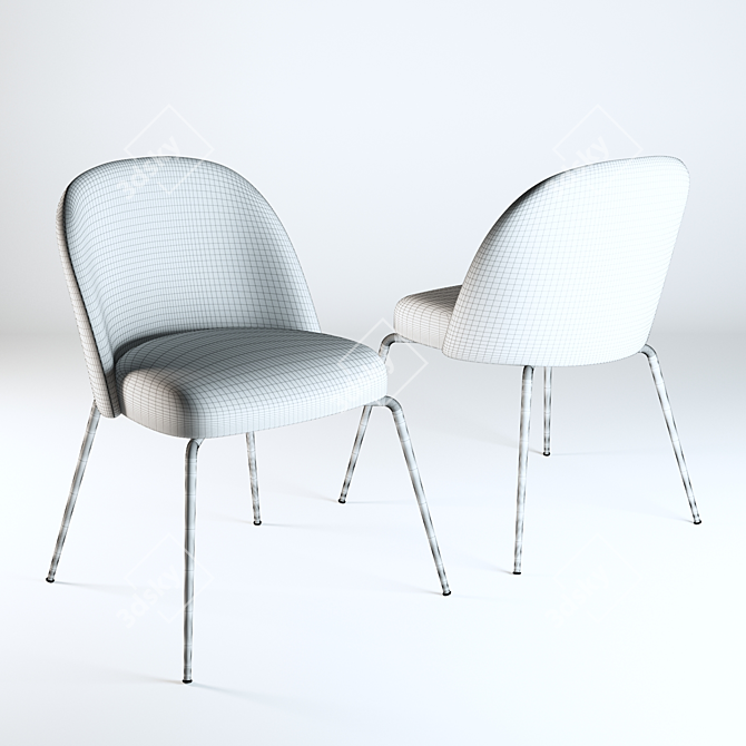 Ivonne Velvet Dining Chair 3D model image 2