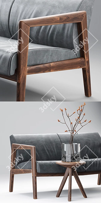 Lydia Brodde 2-Seater Leather Sofa 3D model image 2