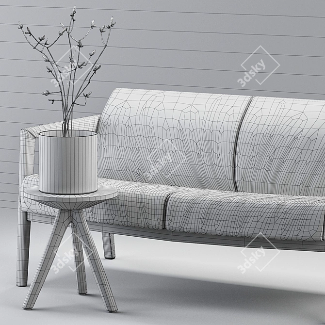Lydia Brodde 2-Seater Leather Sofa 3D model image 3